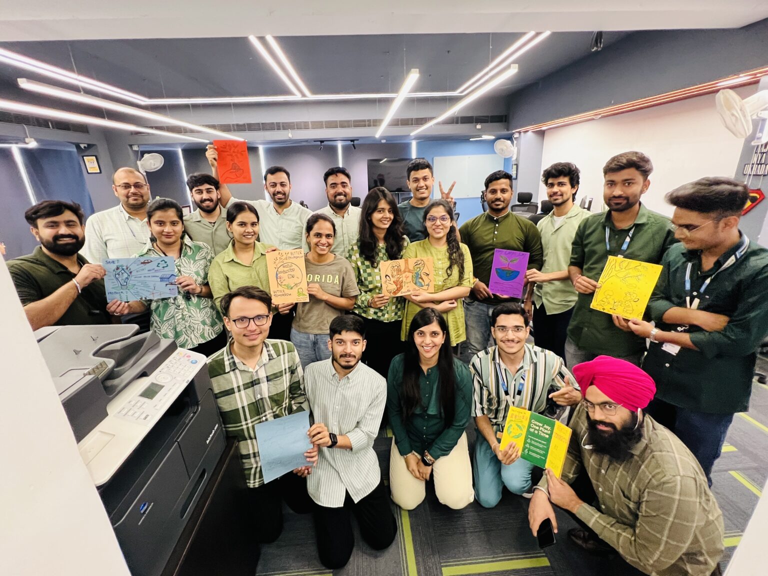 SmartDocs team celebrating a sustainability initiative